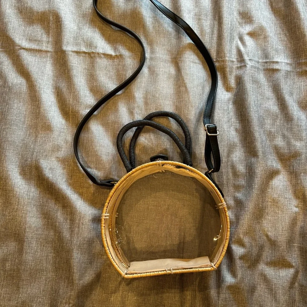 Target Bamboo/Whicker Transparent Crossbody Bag - Picture 1 of 6